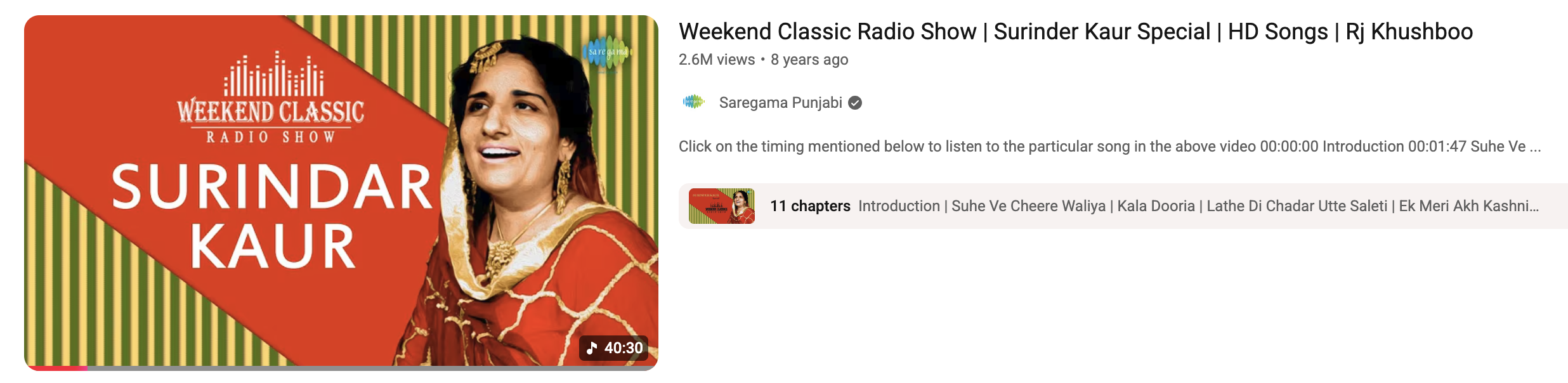 Weekend Classic Radio Show credit thumbnail hosted by Khushboo Arora
